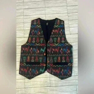 90’s Retro Wool Alpaca Print Vest